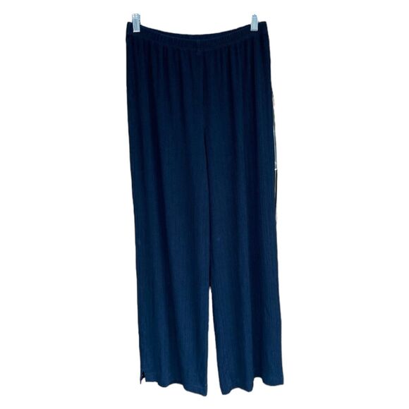 CHICO'S Travelers Size 1 REG Black Rib Knit pull on elastic waist Pants US M - Picture 1 of 4